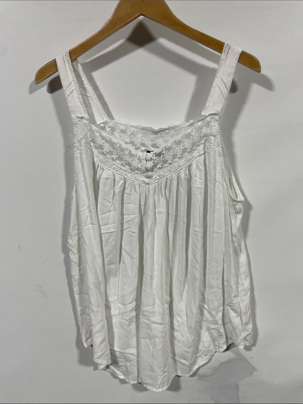 torrid White Lace Trim Cotton Blend Camisole
